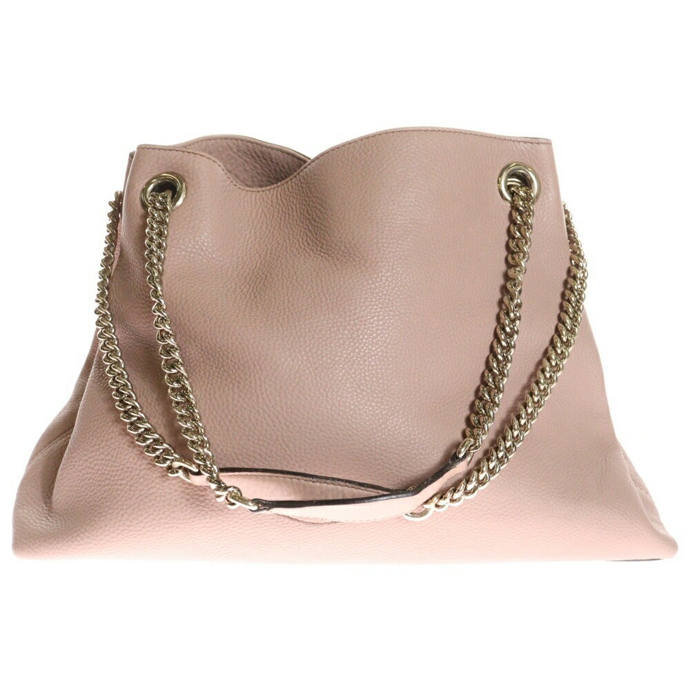 Gucci Leather Shoulder Interlocking GG Pink Handbag Bag Chain Soho